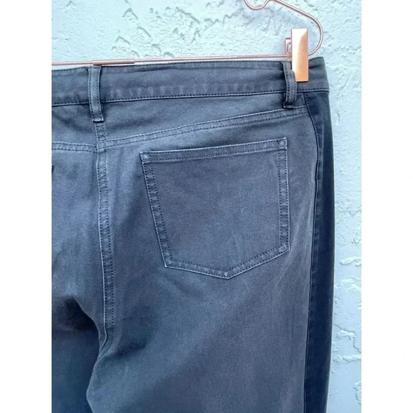 Eileen Fisher Womens Flat Front Tuxedo Stripe Skinny Ankle Pants Black Sz M - Picture 4 of 13